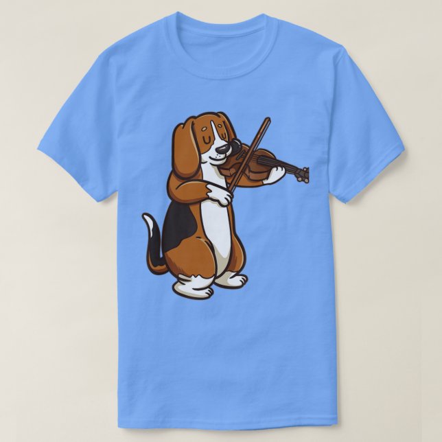 T-shirt Joueur violoniste Beagle chien violon (Design devant)