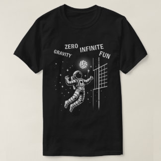 T-shirt Joueurs amusants de volley-ball en costume astrona