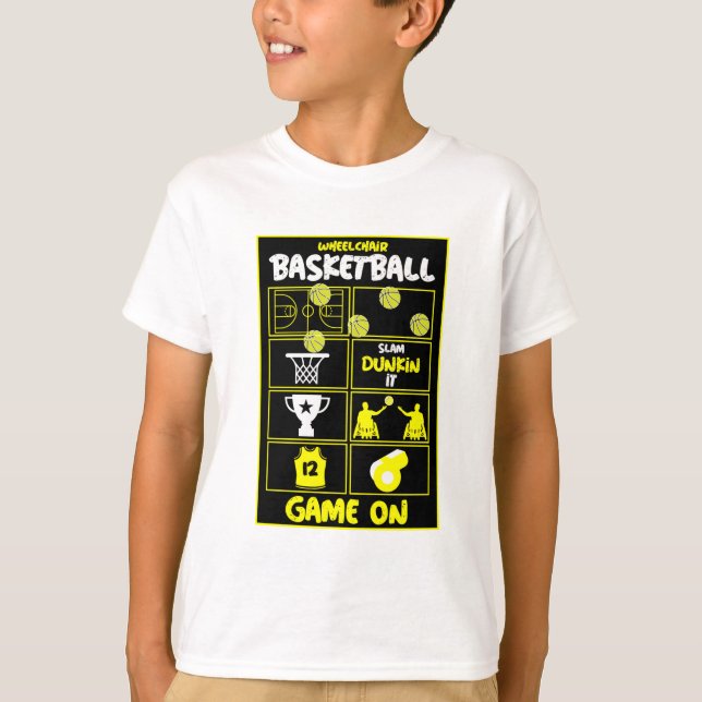 T-shirt Joueurs De Basket-Ball En Fauteuil Roulant (Devant)