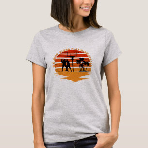 T-shirt Joueurs de basket-ball style coucher de soleil rét
