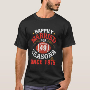 T-shirt Joueurs De Football Heureux Mariés Pendant 49 Sais