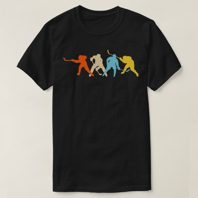 T-shirt Joueurs de hockey rétro Drôle Hockey (Design devant)
