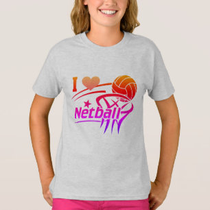 T-shirt Joueurs De Netball, J'Aime Netball, Couleur