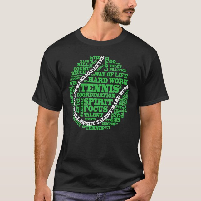 T-shirt Joueurs de Tennis Ball Word Cloud Cool (Devant)