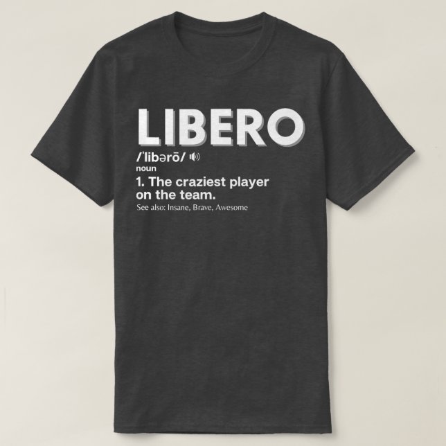T-shirt Joueurs de volley-ball amusants Libero (Design devant)
