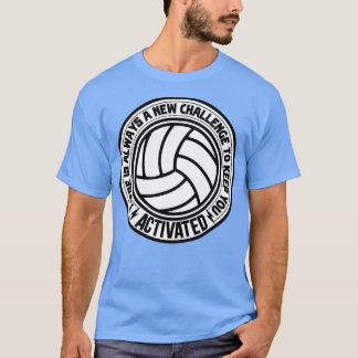 T-shirt Joueurs de volley-ball blanc boule avec le texte