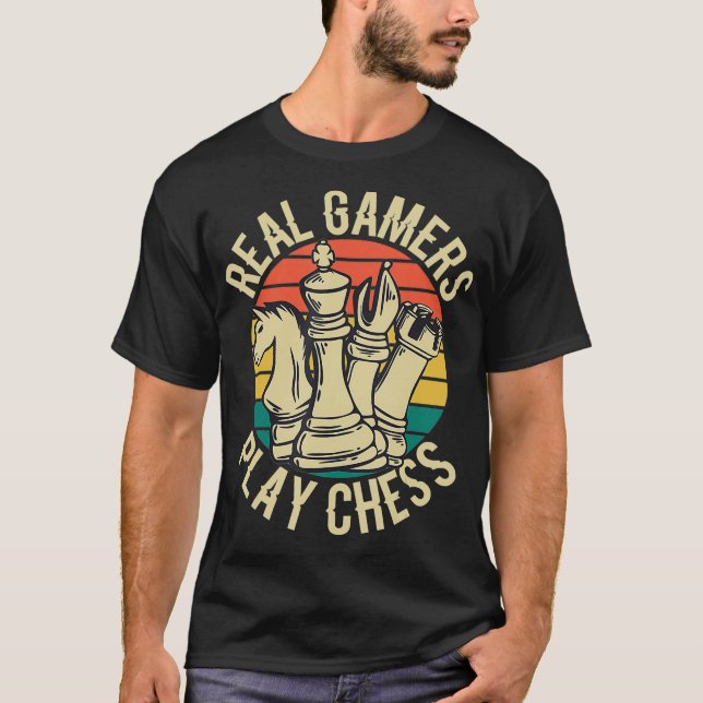 T-shirt Joueurs d'échecs réels jouer aux échecs (Devant)