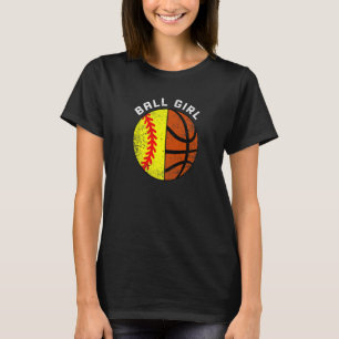 T-shirt Joueuse de balle softball de basketball