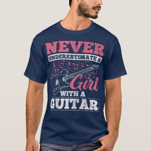 T-shirt Joueuse de groupe musicien féminin Guitariste Fill