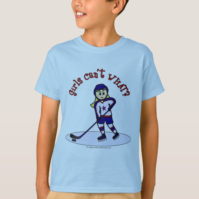 T-shirt Joueuse de hockey féminin de Blonde (Devant)