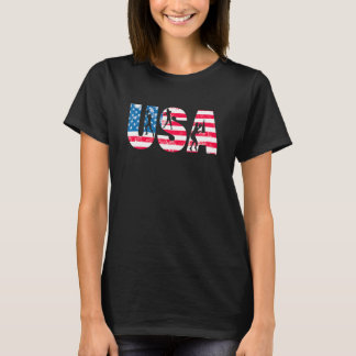 T-shirt Joueuse de softball féminin Fan American Flag USA 