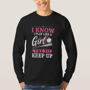 T-shirt Joueuse De Softball Graphique Femmes Et Filles