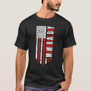 T-shirt Jour commémoratif Drapeau américain blanc pour hom