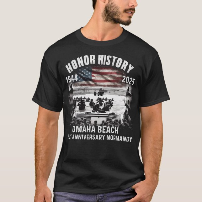 T-shirt Jour D de la plage d'Omaha 81 ST Anniversaire 1944 (Devant)
