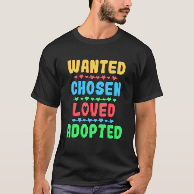 T-shirt Jour d'adoption adopté Recherché choisi Gotcha (Devant)