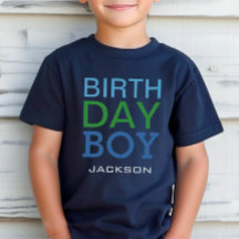 Jour d'anniversaire moderne Garçon Marine Bleu Nom