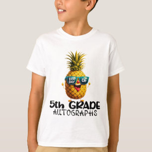 T-shirt Jour de 5e année Autographe Graduation Garçons Fil