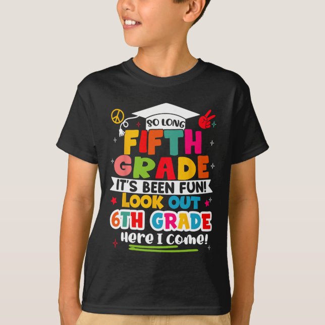 T-shirt Jour De 5E Année Diplômée Garçons Filles Ki (Devant)