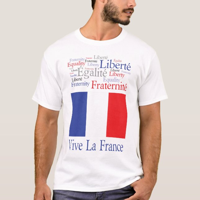 T-shirt Jour de bastille français de drapeau de la France (Devant)