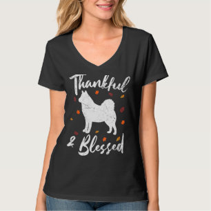 T-shirt Jour de Bon thanksgiving de chien Husky Thankful &