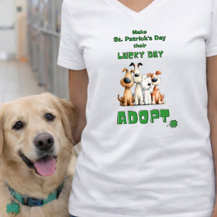 T-shirt Jour de Chance Adopter des Chiens de Refuge Cute S