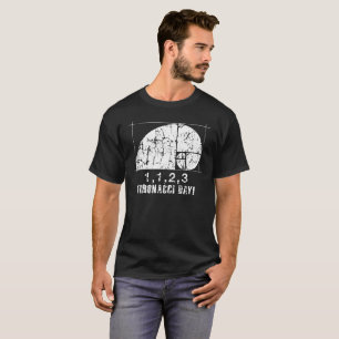 T-shirt Jour de Fibonacci, 1,1,2,3, novembre, 23, affligé