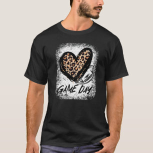 T-shirt Jour de football Football Empreinte de léopard Sty