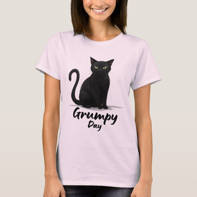 T-shirt Jour de grumeaux avec chat noir (Devant)