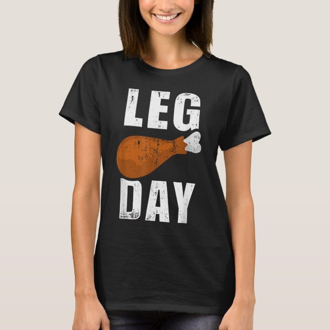 T-shirt Jour de jambe amusant pour l'exercice fitness gym  (Devant)