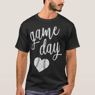 T-shirt Jour de jeu Baseball Softball Maman Coeur Cadeau