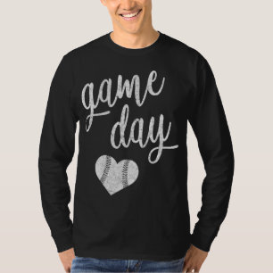 T-shirt Jour de jeu Baseball Softball Maman Coeur Cadeau