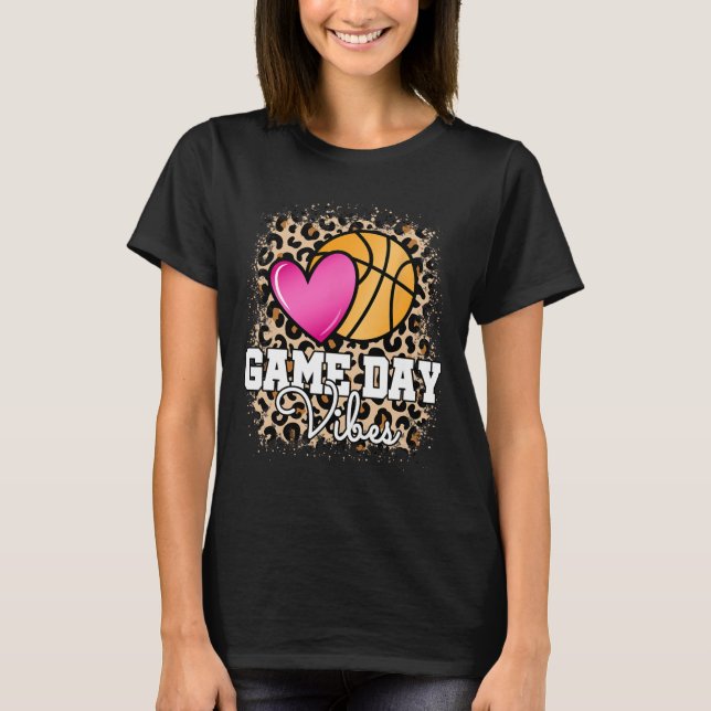 T-shirt Jour de jeu Basketball Empreinte de léopard Femmes (Devant)