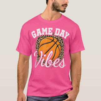 T-shirt Jour de jeu Basketball Empreinte de léopard Femmes