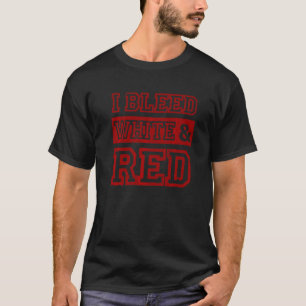 T-shirt Jour de jeu de l'équipe de sports blanc et rouge