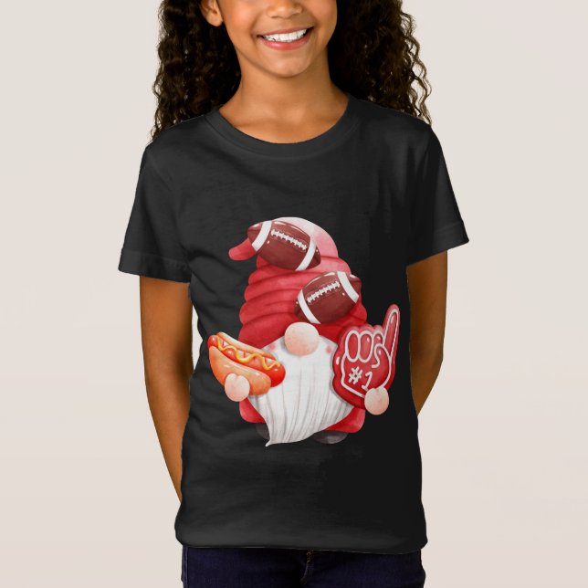 T-Shirt Jour de jeu Football Gnome Maman Papa Référentiel  (Devant)