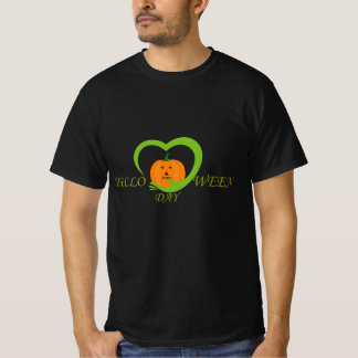 T-shirt Jour de la fête d'Halloween avec un cœur de citrou
