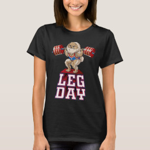 T-shirt Jour de la Jambe Poméranien Poids Lifting Squat Gy