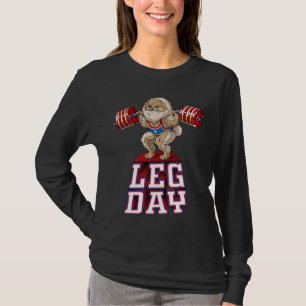 T-shirt Jour de la Jambe Poméranien Poids Lifting Squat Gy