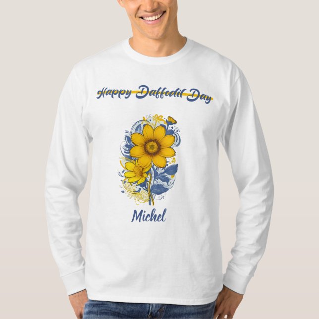 T-shirt Jour de la jonquille - Fleur de sensibilisation au (Devant)