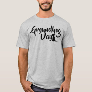 T-shirt Jour de la marmotte avec ombre de la marmotte
