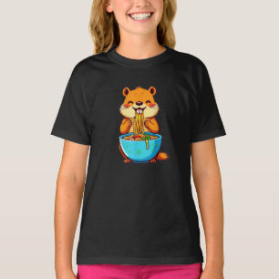 T-shirt Jour de la marmotte de terre Manger Ramen Joyeux J