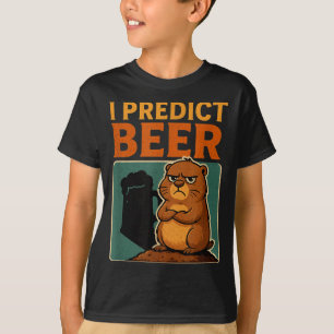 T-shirt Jour de la marmotte Je prédit bière Marmotte grinc