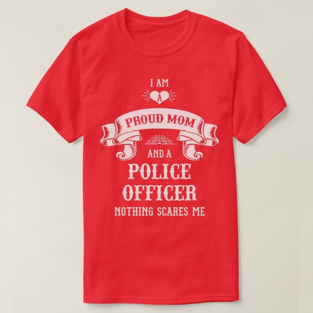 T-shirt Jour de la mère mère de l'officier de police (Design devant)