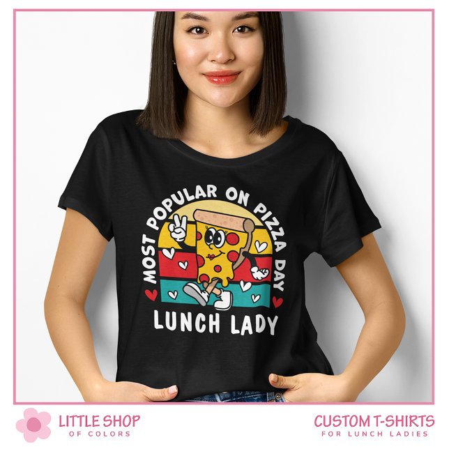 T-shirt Jour de la pizza de la dame de l'école personnalis (Créateur téléchargé)