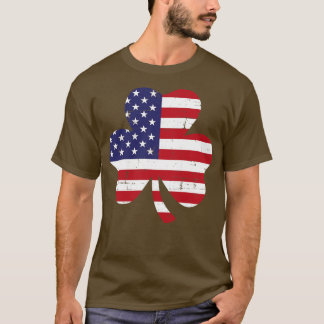 T-shirt Jour de la Saint Patrick américain avec feuille de