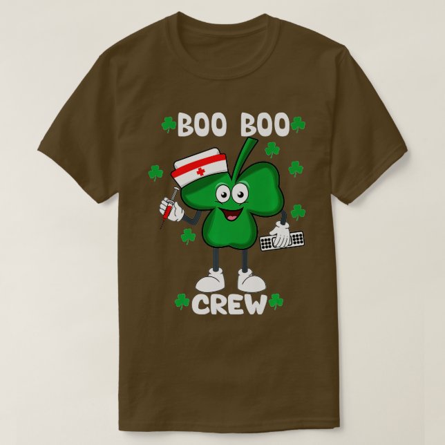 T-shirt Jour de la Saint Patrick boo équipage infirmière s (Design devant)