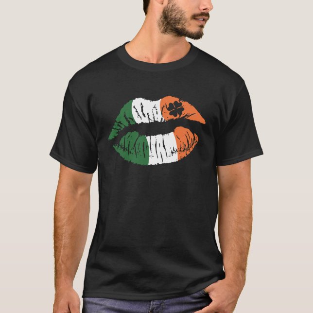 T-shirt Jour de la Saint Patrick c lèvres bouche irish iri (Devant)