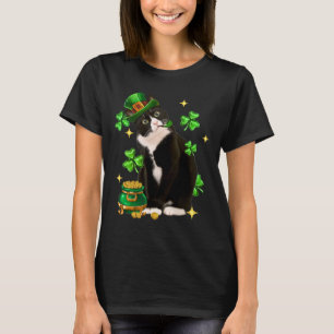 T-shirt Jour de la Saint-Patrick Chat Irlandais Shamrock M