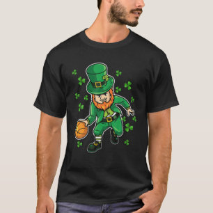 T-shirt Jour de la Saint Patrick de basket-ball Leprechaun