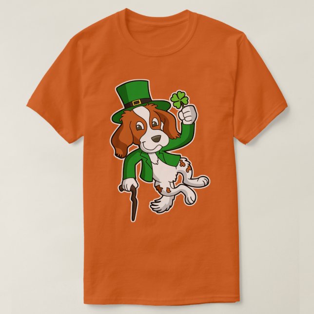 T-shirt Jour de la Saint Patrick de talon de chien Setter  (Design devant)